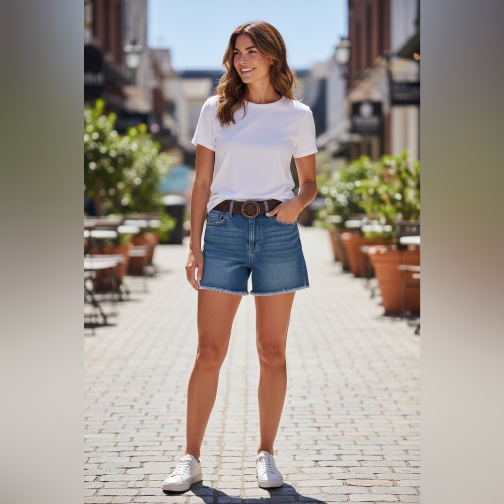 Dollhouse Medium Blue High-Rise Denim Shorts NWT Size 7 A26